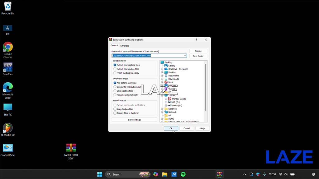 Giải nén file cài đặt BSL đã tải về