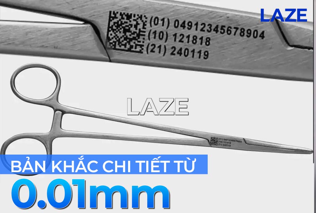 Máy khắc laser Fiber tích hợp xe đẩy siêu nét