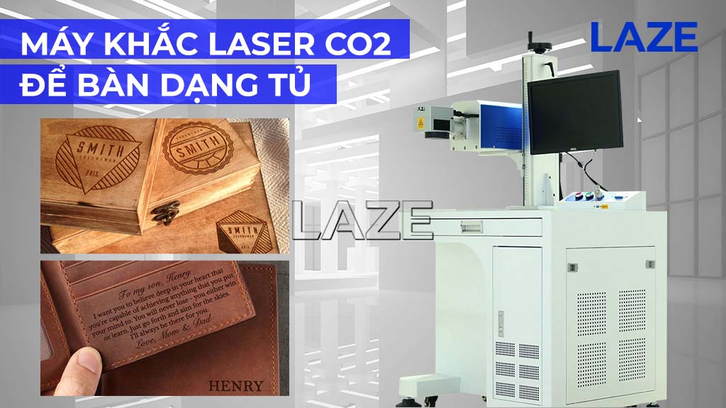 Máy khắc laser CO2 để bàn dạng tủ 