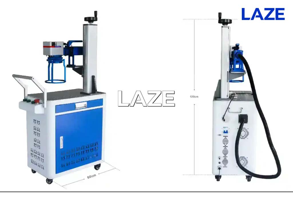 Máy khắc laser Fiber tích hợp xe đẩy khắc tại Laze